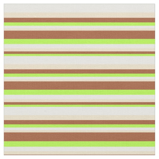 Licht Groen, Sienna, Tan, en Witte Kleurlijnen Stof (Close Up)