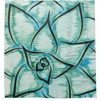 Licht groen Succulent Douchegordijn