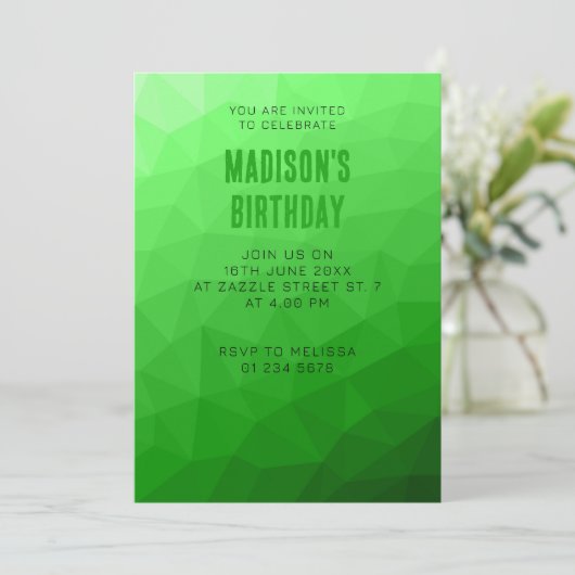 Licht groen verloop geometrisch gaas helder patroo kaart (Staand voorkant)