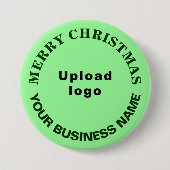 Licht Groene Kerst Zakelijk Ronde Vorm Button (Voorkant)