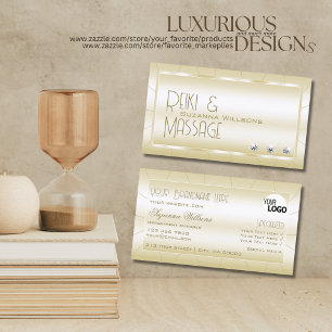 Licht Gulden met diamanten en Logo Luxe Stijlvol Visitekaartje