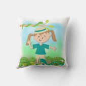 Licht Haar Meisje op Safari Kussen (Achterkant)