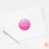 Licht & Heet Roze Glitter Sterren Laten we naar he Ronde Sticker (Envelop)