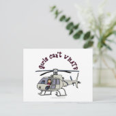 Licht Helikopter Girl Briefkaart (Staand voorkant)