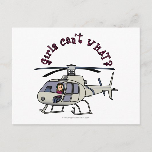 Licht Helikopter Girl Briefkaart (Voorkant)