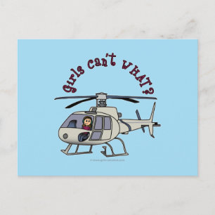 Licht helikopter Pilot Girl Briefkaart