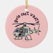 Licht helikopter Pilot Girl Keramisch Ornament (Voorkant)