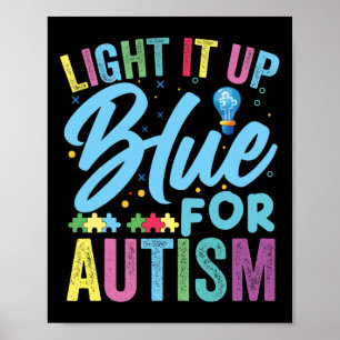 Licht het Blauwe Autisme Bewustheid 1 op Poster