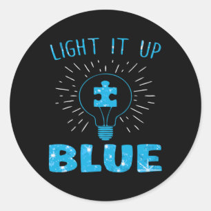 Licht het blauwe autisme in het oog ronde sticker