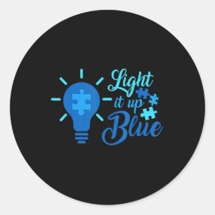 Licht het blauwe autisme in het oog ronde sticker