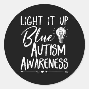Licht het blauwe autisme op dat ik blauw Draag voo Ronde Sticker