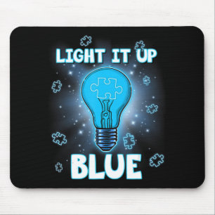 Licht het blauwe autisme Shirt op dat ik blauw voo Muismat