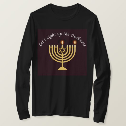 Licht het donkere Hanukkah Menorah Sweatshirt op (Design voorkant)