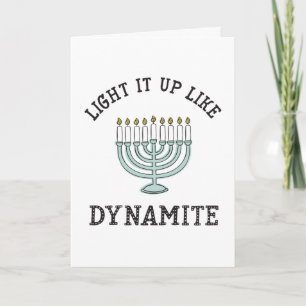 Licht het op als Dynamite Hanukkah-kaart Kaart
