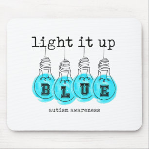 Licht het op Blauwe Autisme Bewustmakingspremie T- Muismat