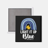 Licht het op Blauwe Regenboog Autisme Bewustzijnsf Magneet (Voorkant / Achterkant)