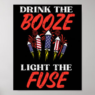 Licht het vuurwerk van het vuurwerk grappig vierde poster