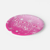 Licht & hete roze glinstersterren Laten we feesten Papieren Bordje (Gekanteld)