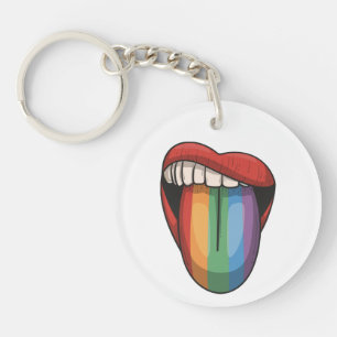 Licht homopride regenboogkleurige vlag sleutelhanger