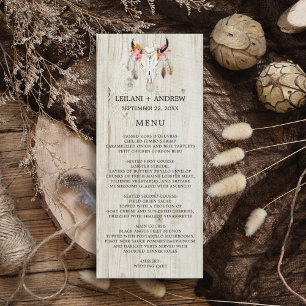Licht hout rustiek gewei bruiloft menu