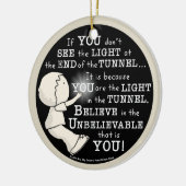 Licht in de tunnel keramisch ornament (Links)