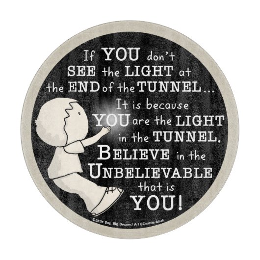 Licht in de tunnel snijplank (Voorkant)