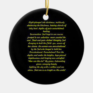 Licht in duisternis, gedicht keramisch ornament