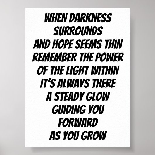 Licht in het inspirerend minigedicht poster (Voorkant)