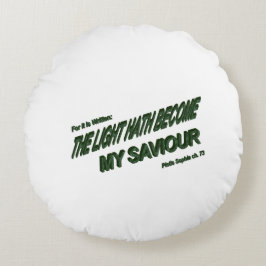 Licht is mijn redder geworden - Groen Rond Kussen