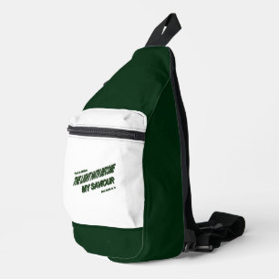 Licht is mijn redder geworden - Groen Sling Bag