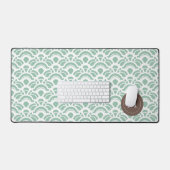 Licht Jade Patroon Monogram Bureaumat (Keyboard & Muis)