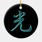 Licht Japans kanji-symbool Keramisch Ornament (Achterkant)