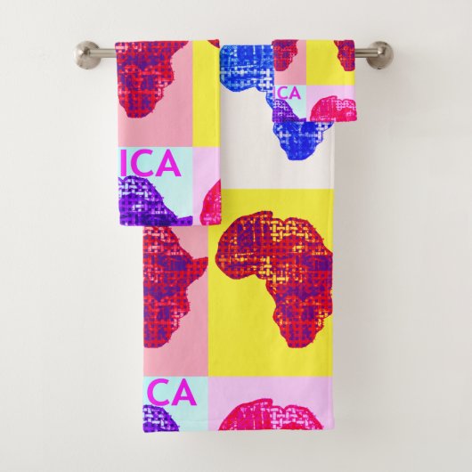 Licht je badje op: Afrika geruite Pop Art Towel Bad Handdoek (Insitu)