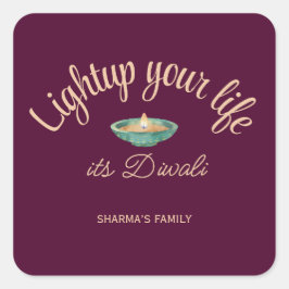 Licht je leven op, het is Diwali Vierkante Sticker
