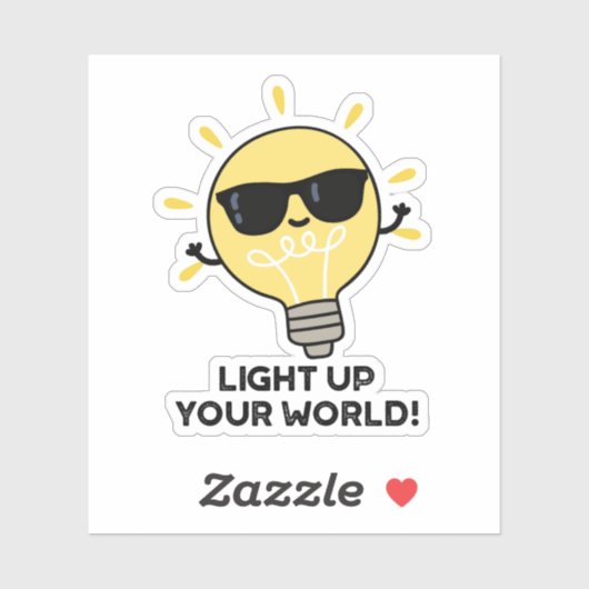 Licht je wereld op met grappige positieve bulb pun sticker (Vel)