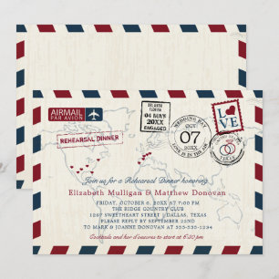 Licht  Kaart Trouwen Airmail Repetitie Diner