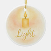 Licht kerstornament keramisch ornament (Voorkant)