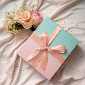 Licht Koraal Roze en Teal Ombre Cadeaupapier