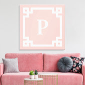 Licht koraal roze wit Grieks Zeer belangrijk Grens Canvas Afdruk (Insitu (Woonkamer))