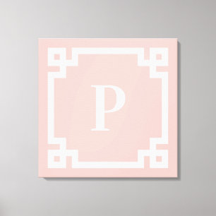 Licht koraal roze wit Grieks Zeer belangrijk Grens Canvas Afdruk