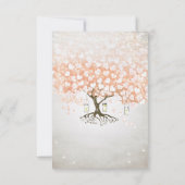 Licht koraalhartritme-bladerriet-bruiloft nodigt u kaart (Achterkant)