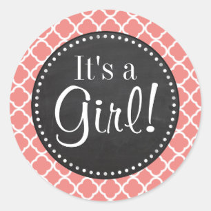 Licht koraalroze Marokkaanse Quatrefolie; alkbord Ronde Sticker