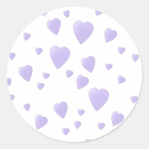 Licht Lila en wit liefdespatroon. Ronde Sticker