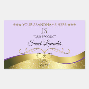 Licht Lila Wavy Gold met Monogram Product Label