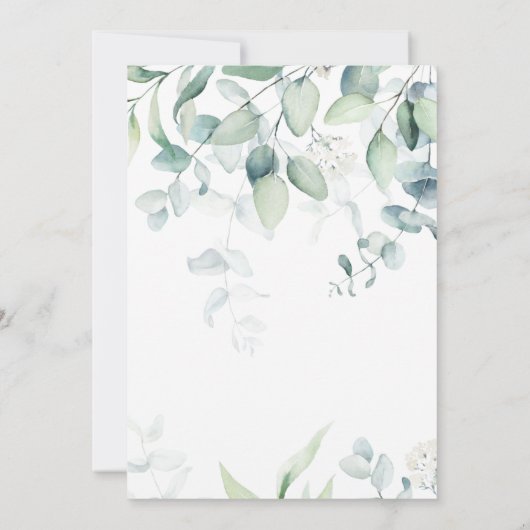 Licht luchtig eucalyptus 60ste verjaardag feest kaart (Achterkant)