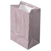Licht Mauve Paars en White Stripe Patroon Medium Cadeauzakje (Voorkant Gekanteld)