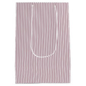 Licht Mauve Paars en White Stripe Patroon Medium Cadeauzakje (Achterkant)