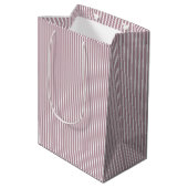 Licht Mauve Paars en White Stripe Patroon Medium Cadeauzakje (Achterkant Gekanteld)