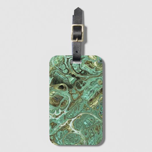 Licht melkachtig Blauwgroen marmeren werveling Bag Bagagelabel (Voorkant (verticaal))