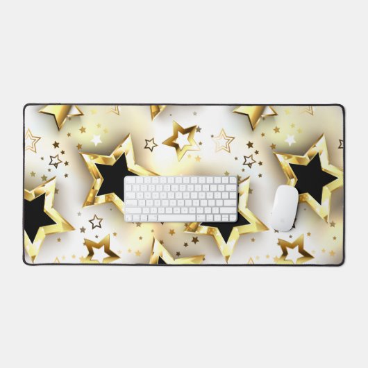 Licht naadloos met gouden sterren bureaumat (Keyboard & Muis)